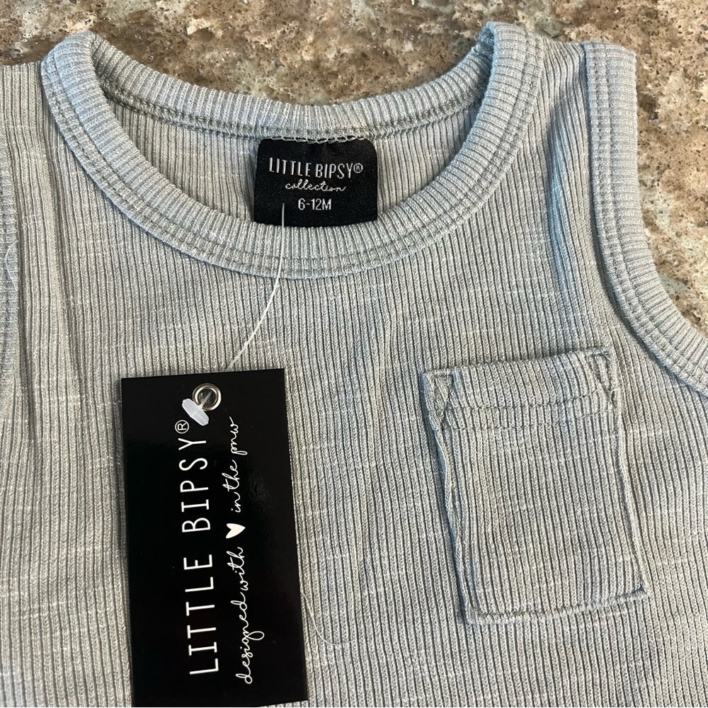 Little Bipsy Ribbed Tank & Biker Short Set 6-12M NWT - Picture 3 of 10